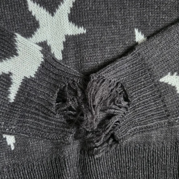 SOLD-Distressed Star Sweater - Picture 3 of 14